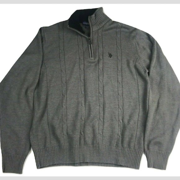 U.S. Polo Assn. Other - US Polo Assn. Sweater Pullover 1/4 Zip Gray